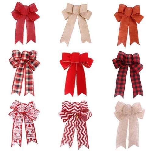 Hemp Christmas decoration bow handmade Christmas decorations