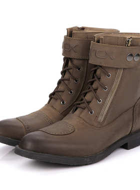 雅酷士arcx新款摩托头层牛皮机车靴休闲骑行防摔防滑四季高帮复古