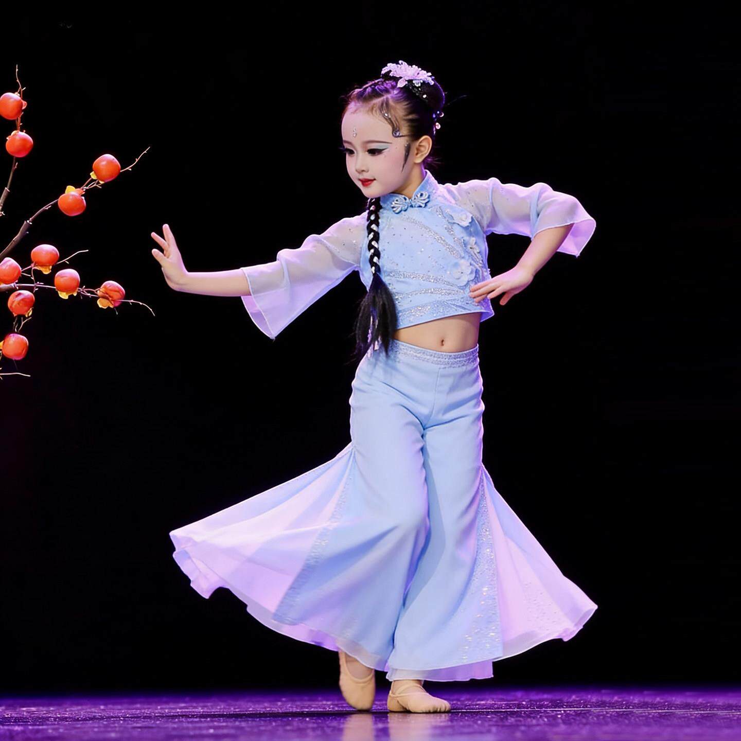 儿童外婆桥古典舞蹈胶州秧歌服女童民族演出服中国风剧目艺考服装