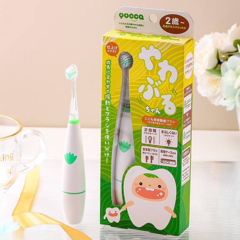 Yucca儿童电动牙刷宝宝刷牙神器牙刷头替换幼儿1小孩6-12岁日本制