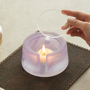 玻璃温茶炉小火炉蜡烛加热底座保温暖茶烘茶琉璃围炉煮茶温茶器