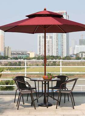 子户外桌椅带伞藤椅三套外椅露IRF天休闲阳台小茶几室铁艺件庭院