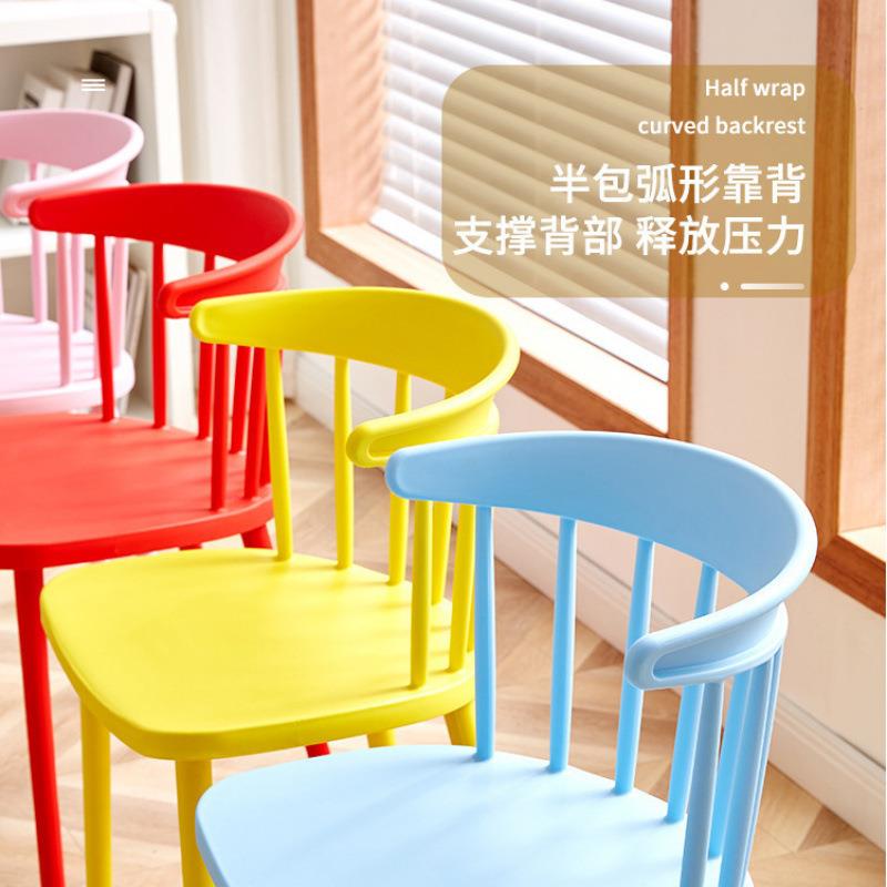 塑料餐椅时尚创意休闲洽谈餐桌椅简约现代北欧椅子餐厅家具温莎椅