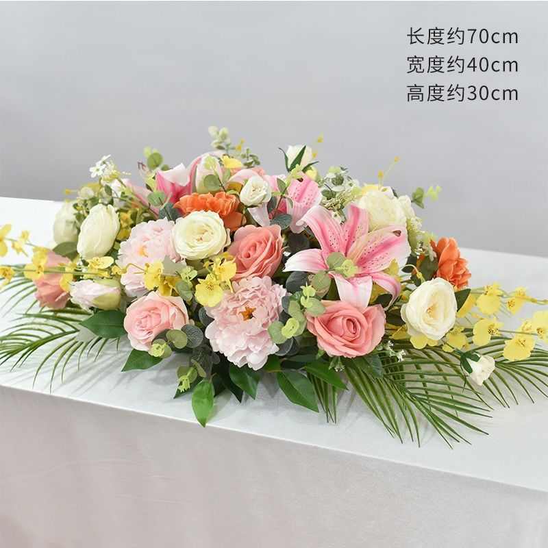 餐桌花花会议桌花商务活动桌摆花仿真签到台花装饰长台电视柜茶几