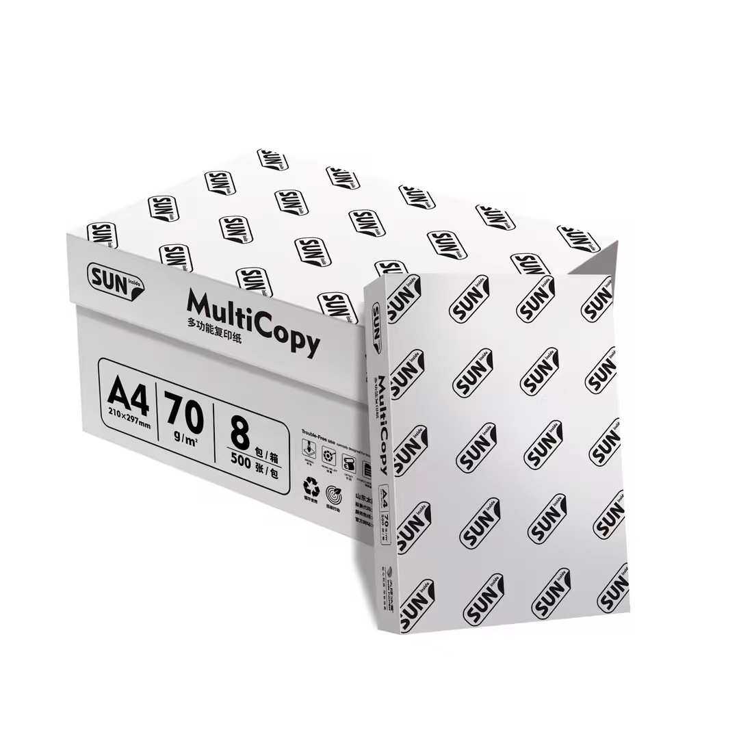 太阳纸业天阳70gA4打印纸金太阳草稿纸SUN白纸办公复印整箱8包
