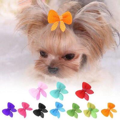 10pcs Flannelette Dog Cat Hair Clip Hairpin Pet Beauty Bow