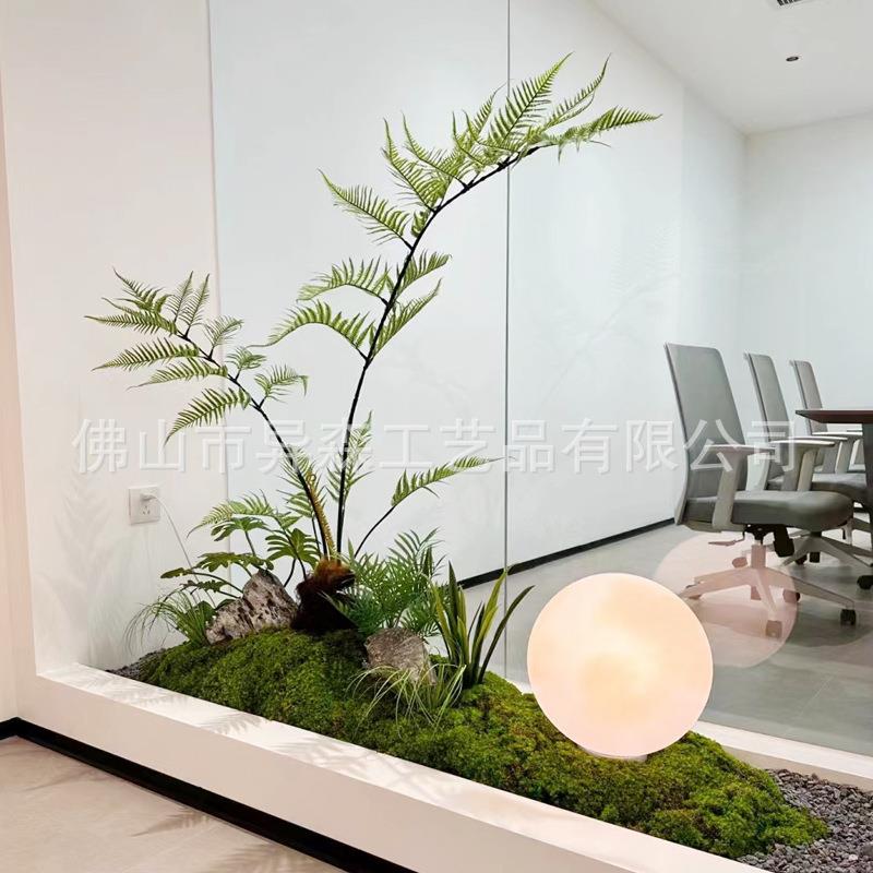 仿真绿植金丝猴蕨假绿植猴头蕨植物盆栽造景装饰室内落地摆件