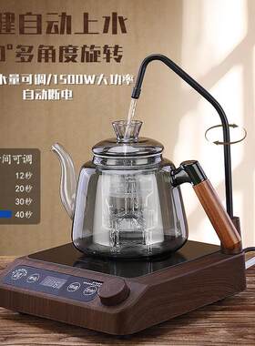 棉小城自动抽水电陶炉玻璃煮茶壶蒸煮两用静音小型智能上水煮茶炉