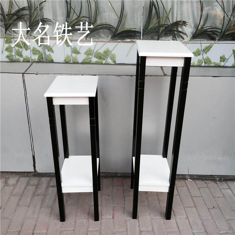 .时尚置地花架田园实木阳台花盆架环保家居两层储物架