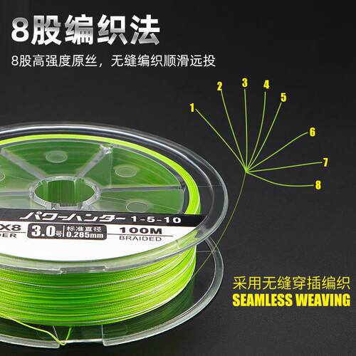 渔得利远投PE线 8编标准线径YDL系列耐磨顺滑黑坑