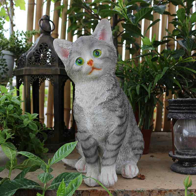 动物树脂工艺品可摆爱1833-184小猫橘猫玩咪具模型院花园装饰庭仿