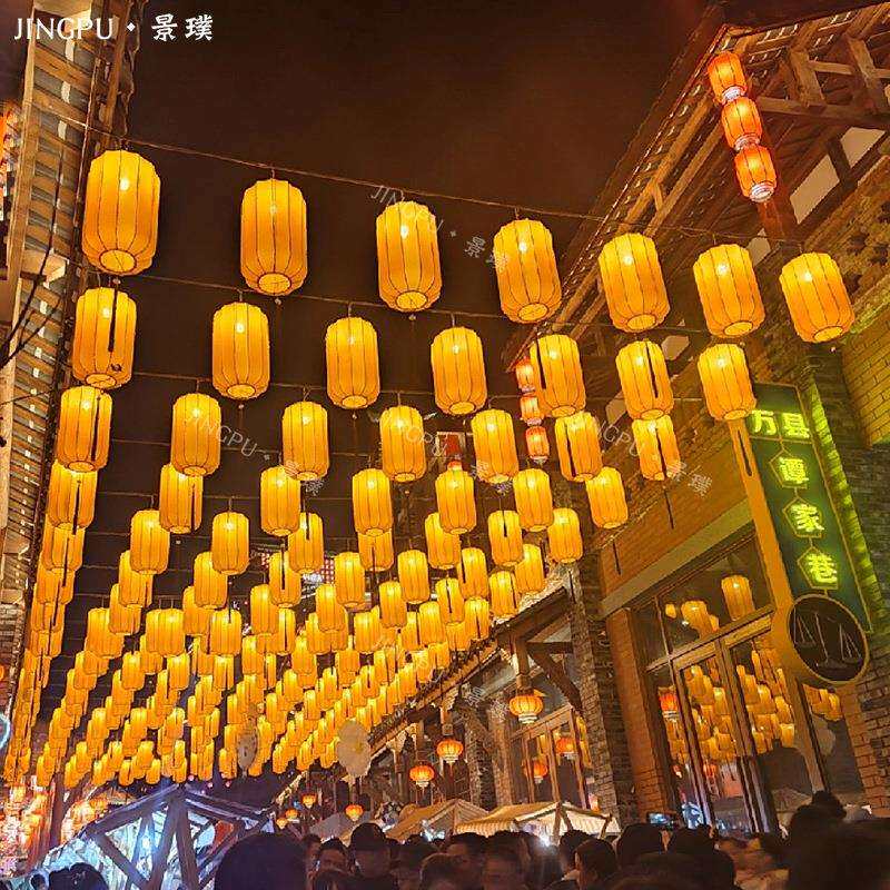 2026新年冬瓜形弹力布灯笼防水防晒景区街道户外古风墙节日装饰