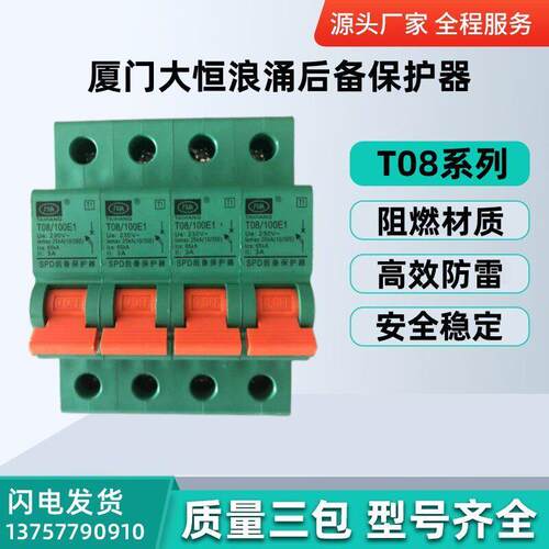 厦门大恒SCB浪涌后备保护器T08/80E1/T08/60E1/T08/100E1/T08/100