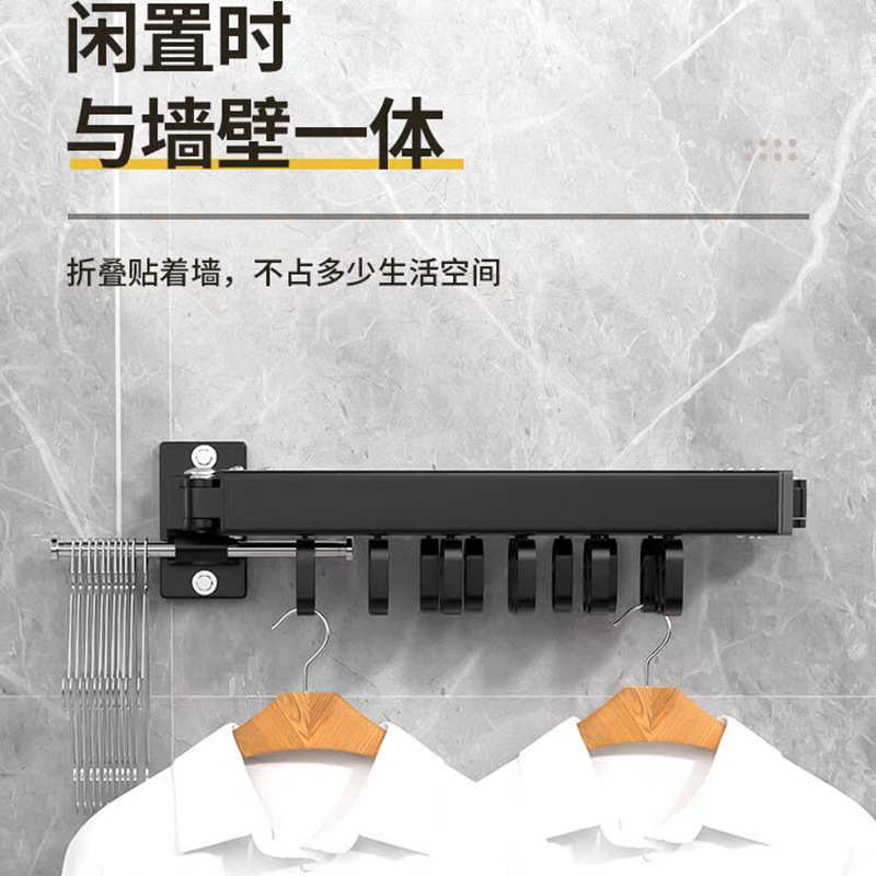 免打孔伸缩晾衣杆阳台收缩折叠卫生间晾衣架室内挂衣杆室内伸缩杆