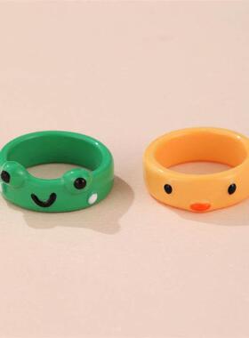 cartoon ring cute resin rings index finger knuckle ring 戒指