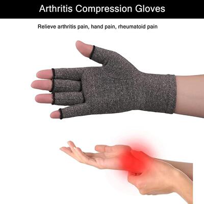 4 Pairs Compression Gloves Arthrosis Half Finger Silicone Gl
