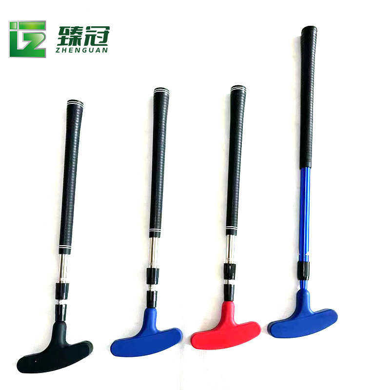 高尔夫伸缩球杆双面三节伸缩杆儿童成人推杆不锈钢双面橡胶推杆