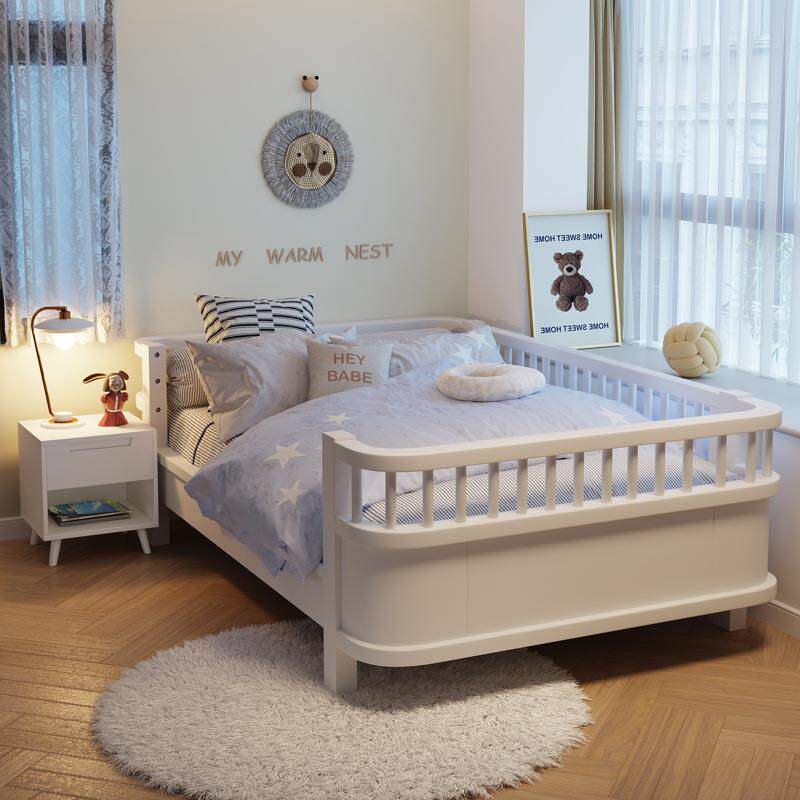 WWY木儿童拼床护栏床女孩实公主床接大床男孩一米二带单人防摔围