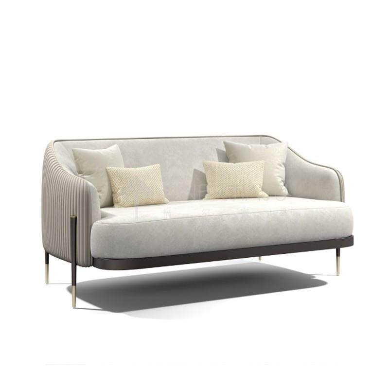 北欧现代简约小户型单双三人后现代设计师接待椅意式轻奢皮质沙发