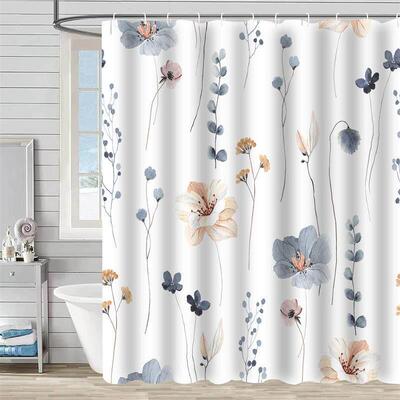 Green Tropical Plants Shower Curtain Bathroom Waterproof浴帘