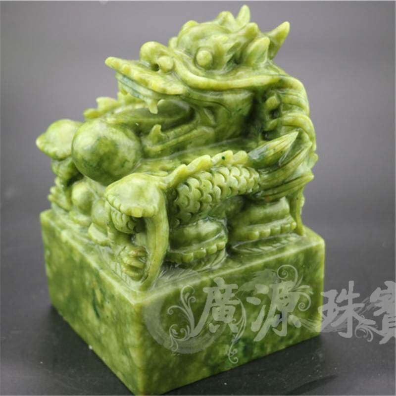 厂家直播货源办公品南玉盘龙印章玉玺手工篆刻摆件家居工艺品