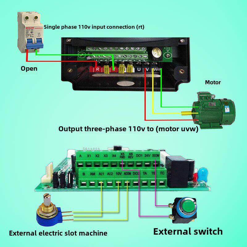 110V逆变器0.4 0.75 1.5 2.2Kw单相到三相110V矢量电机调速器g