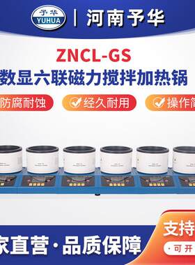 智能数显多联磁力搅拌加热锅ZNCL-GS(六联)河南予华仪器厂家
