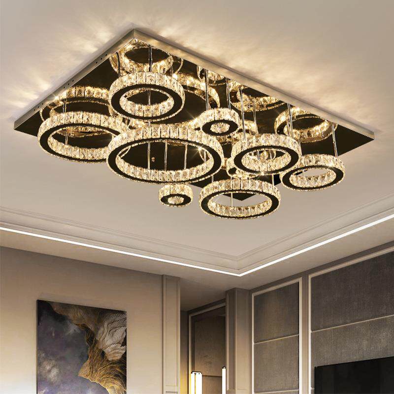 客厅主灯水晶吸顶灯简约现代卧室餐厅轻奢豪华大厅高档灯具灯饰