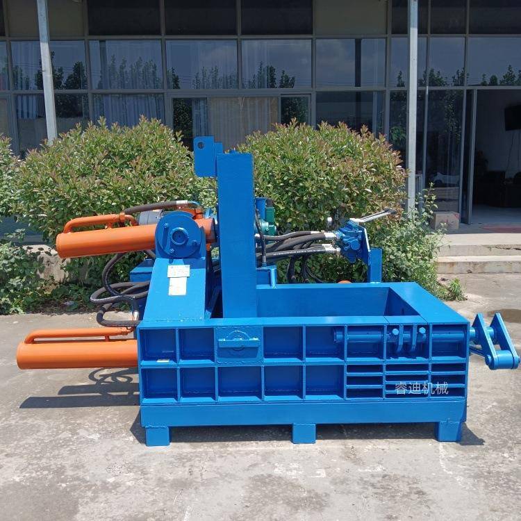 废铁皮液压打包机多少钱废金属不锈钢刨花压块机全自动金属压块机