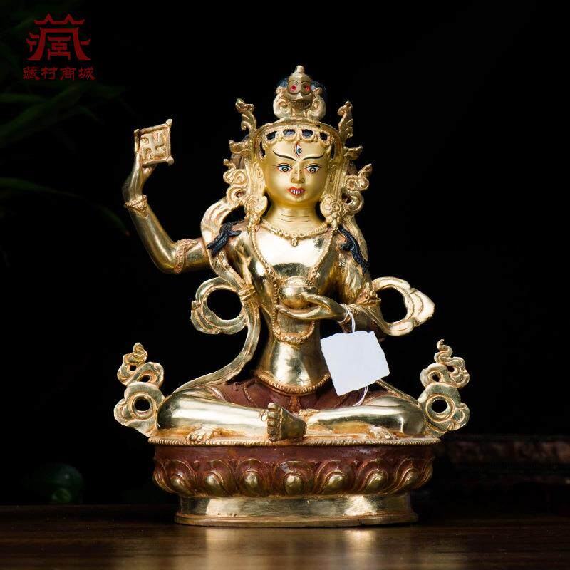 《珍巴郎卡》桌面工艺品摆件铜鎏金雕花铜像家用室内客厅装饰摆设