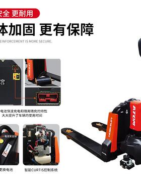 PTE150-A/PTE200-A 锂电搬运车额定载荷1500/2000kg电动叉车轻型