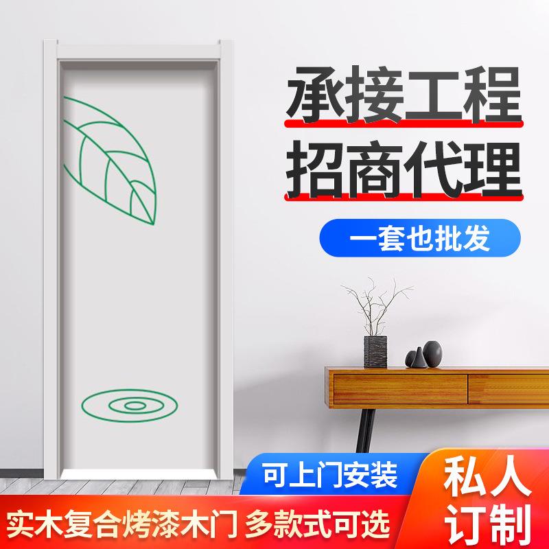 重庆伊普斯套装门厂家供应实木烤漆免漆门白色岔色 白色套装门