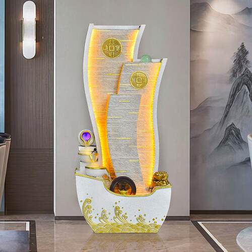 东南亚财XGG境流招摆水件循环喷泉风水轮客厅阳台跨公司开业送礼