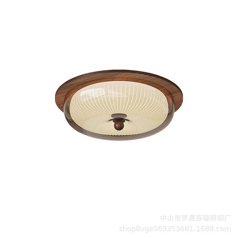 法式中古风卧室主灯美式复古胡桃木纹主卧房间吸顶灯护眼书房灯具,家装灯饰光源,智能吸顶灯,淘宝优惠券,粉丝福利购,淘宝优惠卷