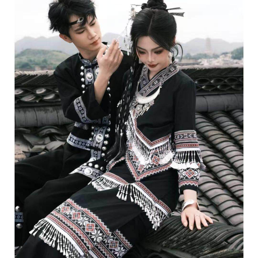 苗疆男女款服装情侣少数民族风写真苗族传统服饰傣族云南大理旅拍