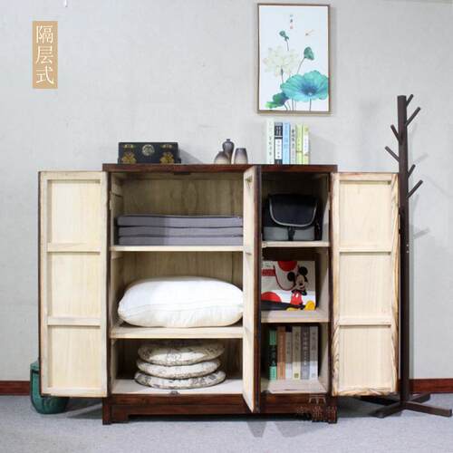 正品代式香樟实木质矮衣柜儿童三低橱门柜子小中现户型多用途收纳
