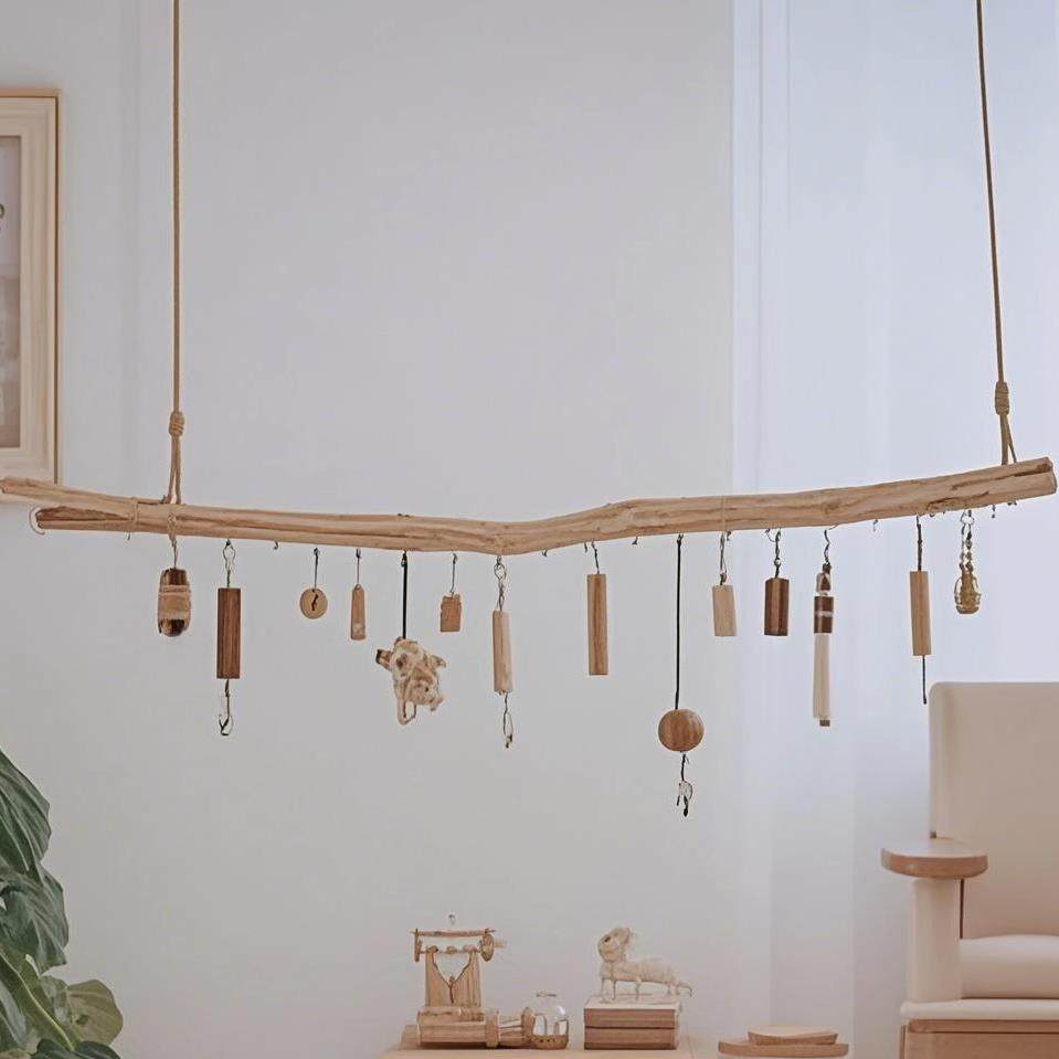 树枝挂衣杆带皮复古民宿挂衣架服装店创意橱窗衣服展示架装饰吊架