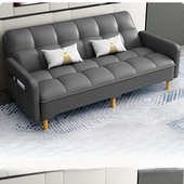 新款 客厅沙发床多功能沙发出租房小户型两用皮沙发可折叠猫抓简约