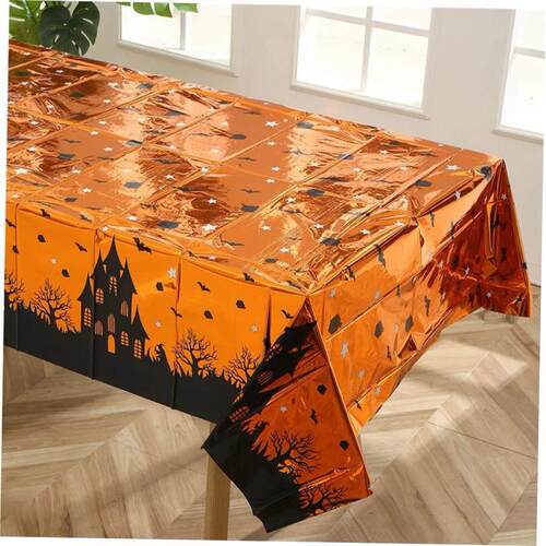 Happy Halloween Decoration Disposable Tablecloth Pumpkin Spi