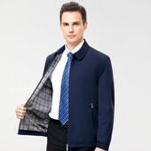 P款 克男春款 新225 中青年商务士休闲翻领夹纯色短男外套 秋时尚