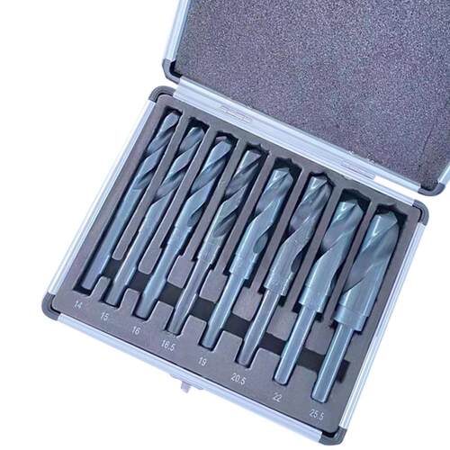 高速钢等柄钻手电钻打孔工具14-25.5mm组合套装黑色氮化小柄钻头