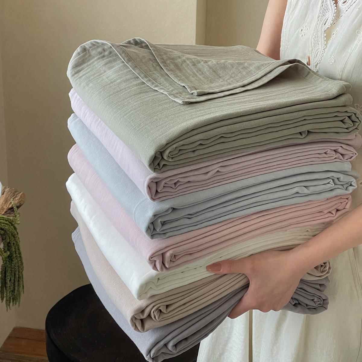 会呼吸的面料~日系酥软纱布纯棉全棉双层纱床笠单件床罩裸睡床单