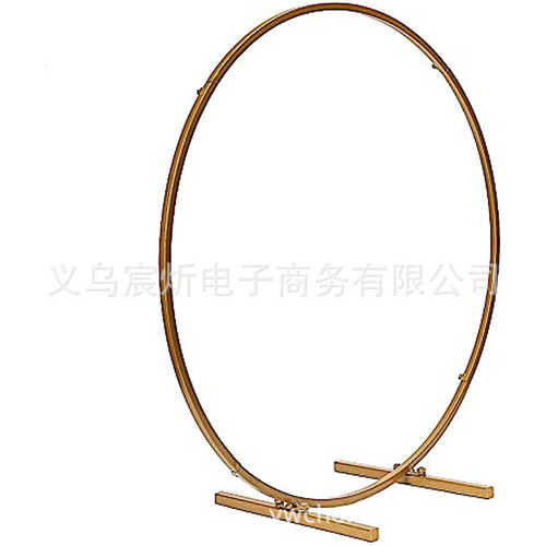 新款婚庆道具铁艺圆环婚礼背景圆拱门生日派对装饰圆铁架气球单杆