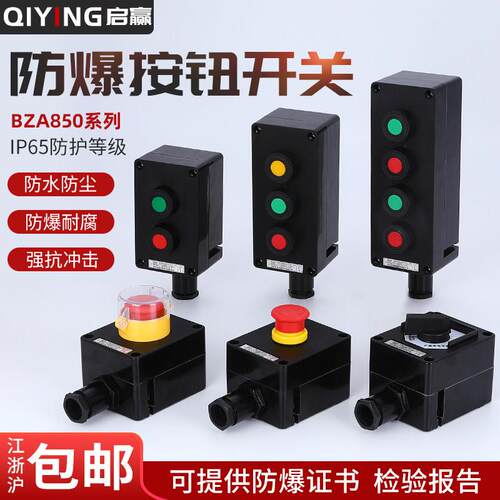 BZC8050防爆防腐按钮盒工程塑料开关盒三防急停操作柱主令控制器