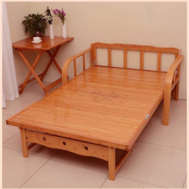 竹床简易折叠床沙发两用单人家用双人多功能办公室午休小户经济型