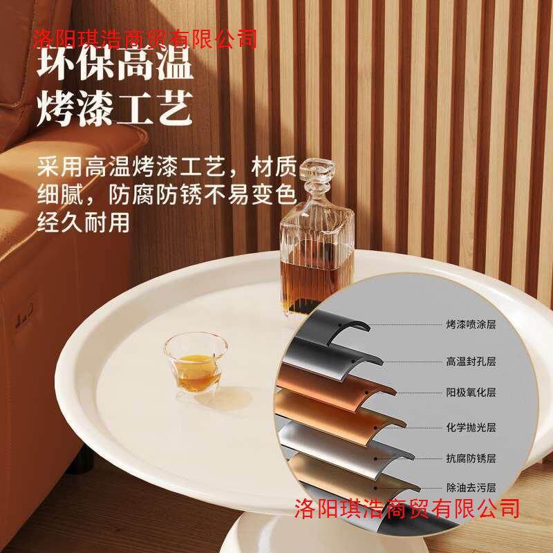 轻奢设桌计感铁艺小户意型圆床头柜替889代茶几客厅用创沙发边几