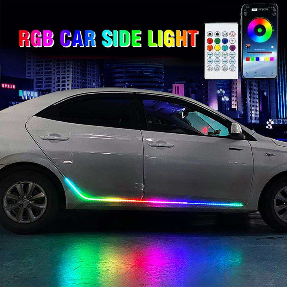 汽车幻彩门边灯改装流光装饰灯车门通用跑马导光led氛围灯条