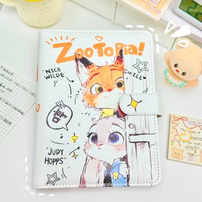 笔记本可拆卸活页纸疯狂动物城PU皮质A5可爱记事学生笔记本子文创