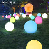亮化圆球七彩创意景观led装 饰 饰灯灯发光灯草坪pe球形户外圆球装