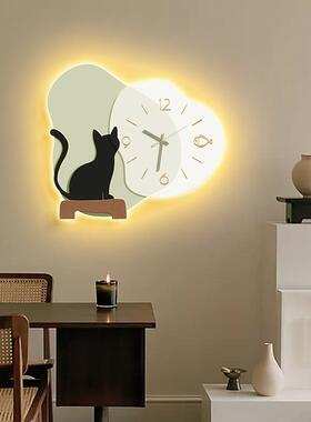 led灯餐厅面装饰画时简钟表高档饭厅挂画现112代墙约高端钟歺厅壁